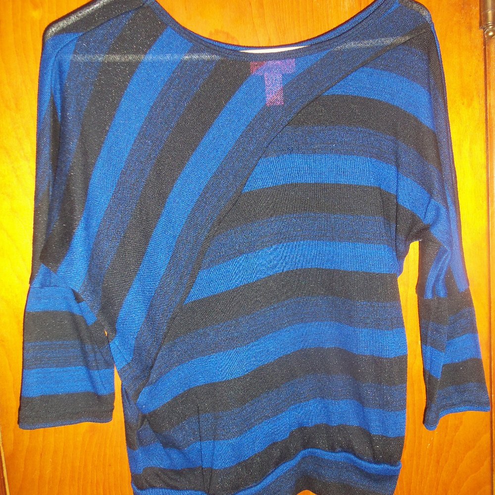 Mix & Co Blue and Black Striped Shirt Medi…